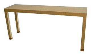 Faux Alligator Parsons Table, height 32 inches, top 18 x 72 inches.