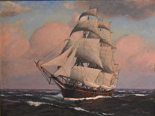 T. Bailey, sailing ship, oil on canvas, 19th/20th century, signed lower right T. Bailey, 24 x 32 inches.