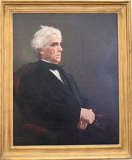 Jared Bradley Flagg (1820 - 1899), portrait of Calvin Day, one of the founders of the Wadsworth Atheneum and a school for the deaf in Hartford, CT, oi