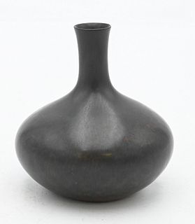 Carl Harry Stalhane Vase, grey having brown flecking, height 4 inches.