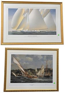 Group of Eight Ship Prints and Lithographs, to include three John McCray, Victor Mays, Intrepid, The Yacht America, along with two A.D. Blake; largest