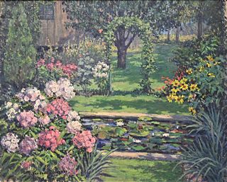 Clara L. Fairfield Perry (1870 - 1941), "The Heart of the Garden", oil on canvas, signed lower left Clara Fairfield Perry, titled on back, 24 x 30 inc
