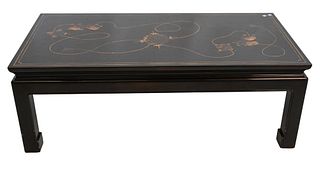 Chinese Style Coffee Table, having high gloss finish, height 17 inches, top 24 x 48 inches, Provenance: Connecticut Personal Collection of American An