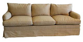 Avery Boardman Upholstered Three-Cushion Sofa, height 29 inches, length 85 inches, (very clean).