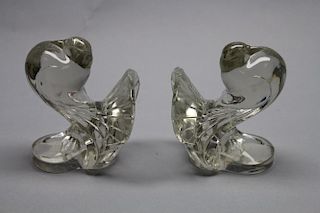 Pair of 1940's Art Deco Glass Bookends