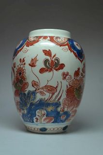 Signed 20th C. German Delft Floral Vase
