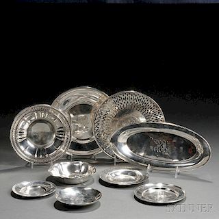 Nine American Sterling Silver Dishes