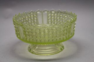 Canary Yellow Vaseline Glass Candy Dish