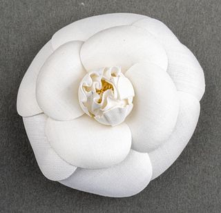 Vintage Chanel White Camellia Flower Brooch