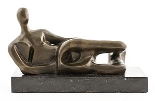 After Henry Moore Figural Bronze Sculpture
