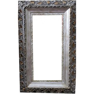 Large Modern Silver Framed Mirror