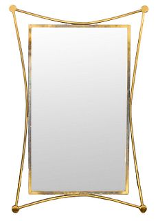 Mid-Century Modern Brass Framed Mirror