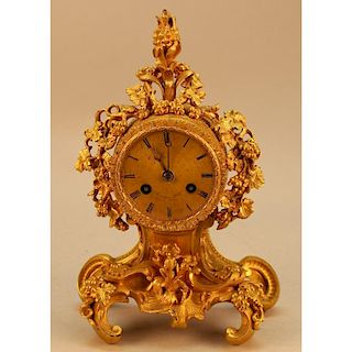19th C. Gilt French Mantle Clock by Savory & Fils