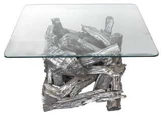 Modern Silvered Tree Root Coffee Table
