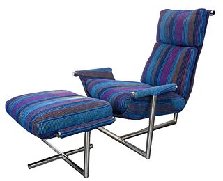 Mid-Century Modern Lounge Chair and Ottoman