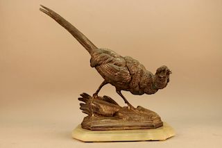 Antique Silvered Bronze Pheasant