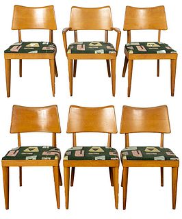 Heywood Wakefield Blonde Wood Dining Chairs, 6