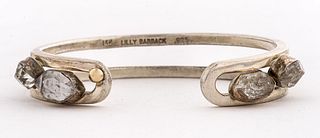 Lilly Barrack Silver & Gold Rock Quartz Bracelet