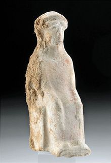 Greek Canosan Pottery Votive Figure Seated Female