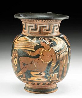 Greek Apulian Pottery Mug w/ Hermaphroditus