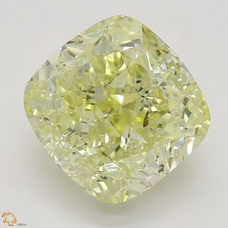 3.02 ct, Natural Fancy Light Yellow Even Color, SI1, Cushion cut Diamond (GIA Graded), Appraised Value: $41,300 