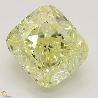 3.04 ct, Natural Fancy Yellow Even Color, SI1, Cushion cut Diamond (GIA Graded), Appraised Value: $47,700 