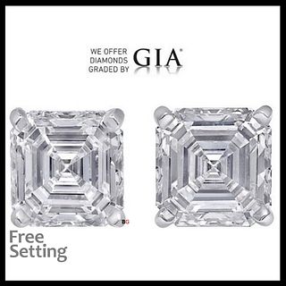 8.03 carat diamond pair Square Emerald cut Diamond GIA Graded 1) 4.01 ct, Color F, VVS2 2) 4.02 ct, Color F, VS1. Appraised Value: $530,000 
