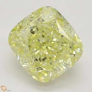1.50 ct, Natural Fancy Yellow Even Color, VS1, Cushion cut Diamond (GIA Graded), Appraised Value: $22,100 