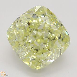 3.20 ct, Natural Fancy Yellow Even Color, VS1, Cushion cut Diamond (GIA Graded), Appraised Value: $74,200 
