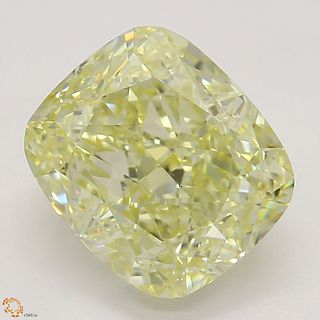 1.73 ct, Natural Fancy Yellow Even Color, VVS2, Cushion cut Diamond (GIA Graded), Appraised Value: $27,900 
