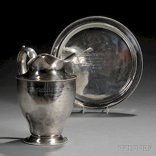 Two Dominick & Haff Sterling Silver Seawanhaka Corinthian Yacht Club Trophies Won by   the Skate