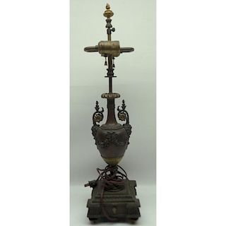 Antique French Bronze Urn Lamp