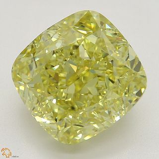 3.51 ct, Natural Fancy Intense Yellow Even Color, VVS1, Cushion cut Diamond (GIA Graded), Appraised Value: $150,900 