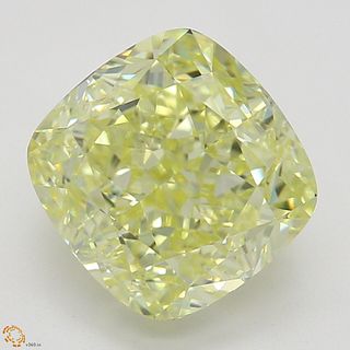 2.02 ct, Natural Fancy Light Yellow Even Color, IF, Cushion cut Diamond (GIA Graded), Appraised Value: $28,200 