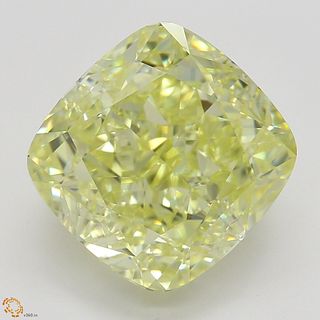 4.01 ct, Natural Fancy Yellow Even Color, VS1, Cushion cut Diamond (GIA Graded), Appraised Value: $120,200 