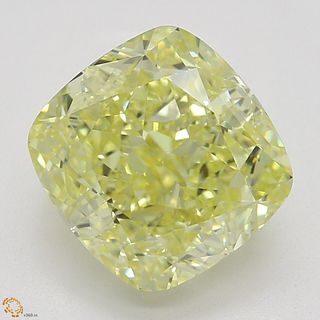 2.38 ct, Natural Fancy Yellow Even Color, VS1, Cushion cut Diamond (GIA Graded), Appraised Value: $42,300 