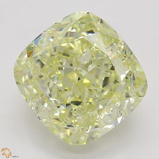 4.51 ct, Natural Fancy Light Yellow Even Color, SI1, Cushion cut Diamond (GIA Graded), Appraised Value: $67,600 