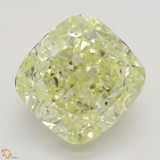 4.17 ct, Natural Fancy Light Yellow Even Color, VVS1, Cushion cut Diamond (GIA Graded), Appraised Value: $89,600 