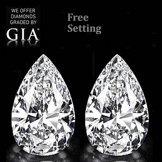 4.02 carat diamond pair Pear cut Diamond GIA Graded 1) 2.01 ct, Color D, IF 2) 2.01 ct, Color D, IF. Appraised Value: $162,000 