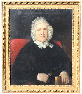 19th C. American School Portrait of a Woman