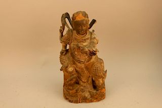 Antique Seated Chinese Carved Figure