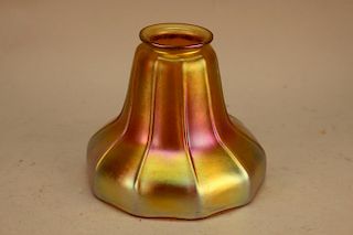 Gold Aurene Steuben Style Art Glass Lamp Shade