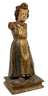 Santo Polychrome Wood Statue