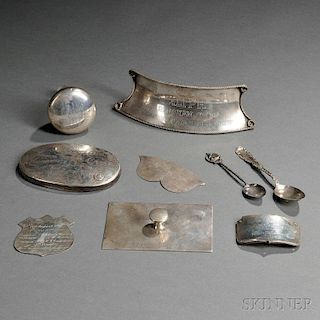 Seven Silver Yachting Trophy Components