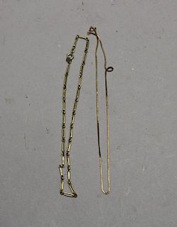 Lot of 2 Gold Necklaces