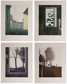 Robert Kipniss (American, b.1931) 'Interiors & Backyards' Lithograph Suite