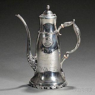 Whiting Sterling Silver Larchmont Yacht Club Trophy Coffeepot