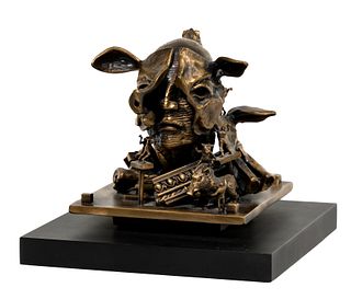 Theodore Gall (American, b.1941) 'Pig' Bronze Sculpture