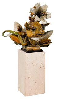 Theodore Gall (American, b.1941) 'Flower Pig' Cast Bronze Sculpture