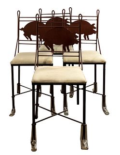 Teena Originals Pig Backsplat Metal Chair Set
